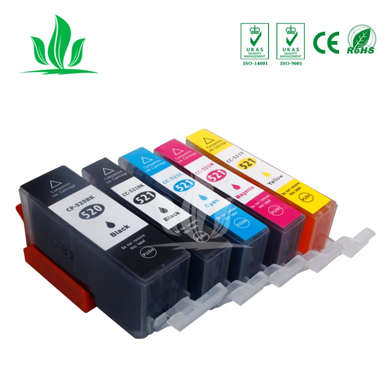 

5 pcs 520XL 521XL ink cartridges compatible PGI520 CLI521 for Canon Pixma MP540 MP620 MP630 MP640 MP980 MP990 MX860 MX870 IP3600