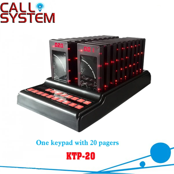 

Wireless Coaster pager with 1 charger slot with paging transmitter and 20 pagers for guest