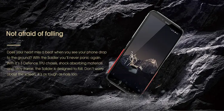 ELEPHONE Soldier 4GB RAM 64GB ROM Helio X25 MTK6797T 2.5GHz Deca Core 5.5 Inch Corning Gorilla Glass 3 2K Screen  Support Side Fingerprint Unlock NFC SOS Gravity Induction Android 8.0 IP68 4G LTE Smartphone