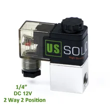 США твердый 1/" 2 способ 2 Позиции пневматический Электрический электромагнитный клапан DC 12 В алюминиевый сплав