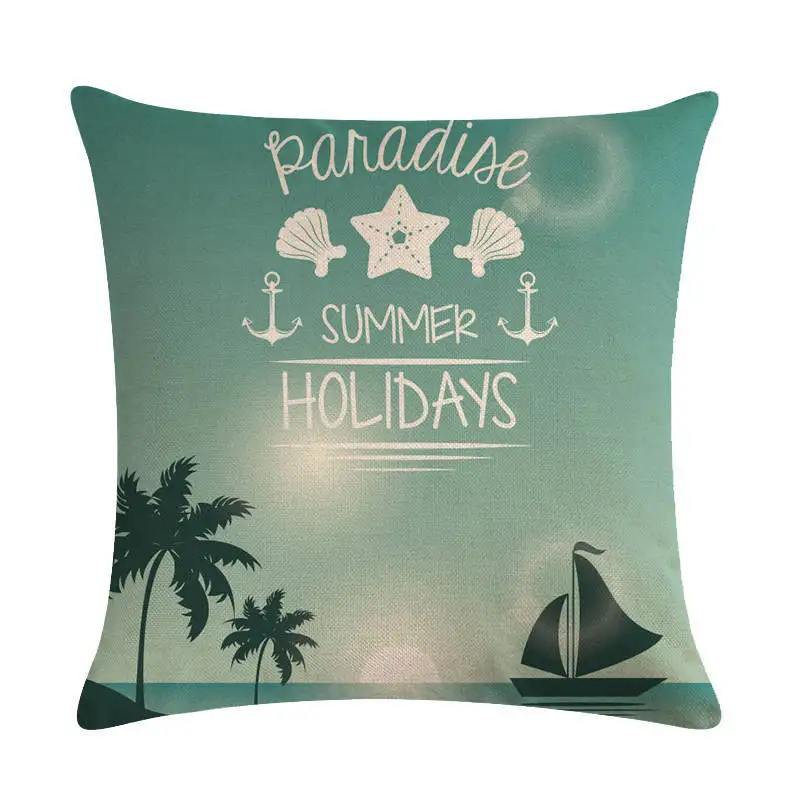 Seaside Beach Print Cushion Cover Summer Time Coconut Tree Linen Pillow Covers Decorative for Sofa Couch Living Room Home Decor Seaside Beach Print Cushion Cover Summer Time Coconut Tree Linen Pillow Covers Decorative for Sofa Couch Living Room Home Decor