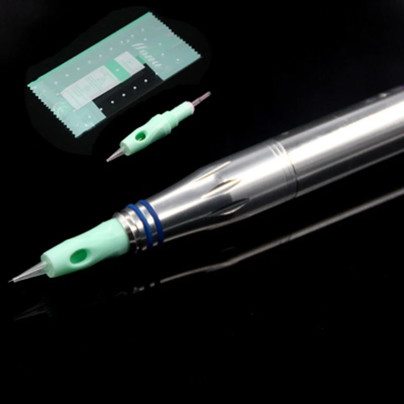 Новейшая Высококачественная одноразовая Sterlize Перманентная машинка для бровей зеленые иглы татуировки 1RL/3RL/5RL5F/7F