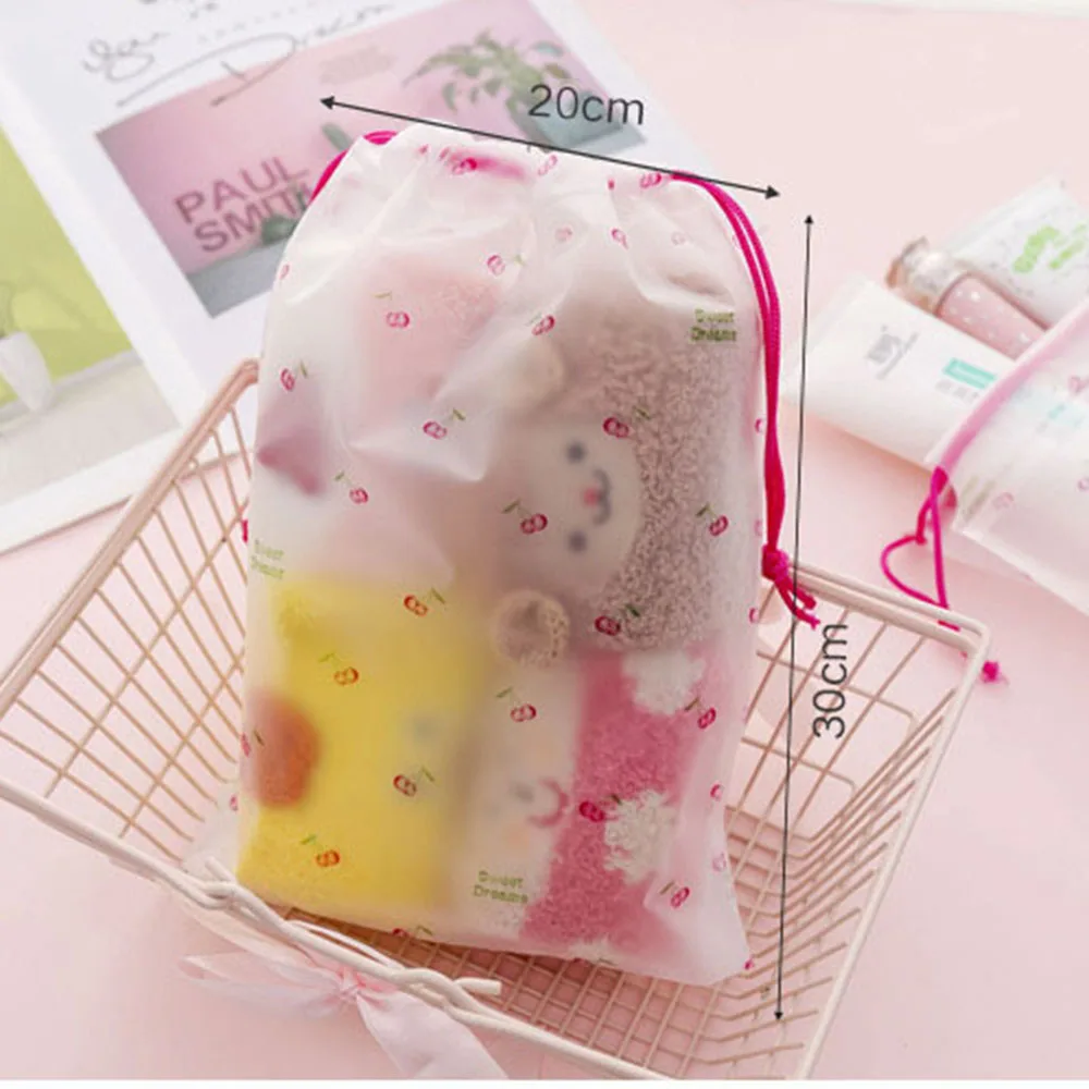 

Cherry Transparent Cosmetic Bag Travel Makeup Case Women Zipper Makeup Bath Organizer Storage Pouch Toiletry Wash Beauty Kit