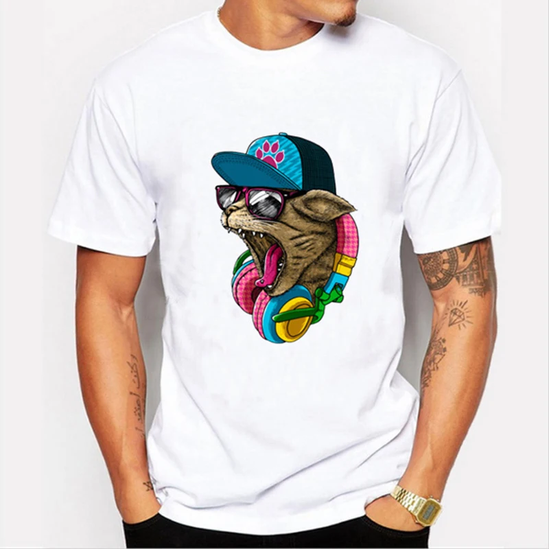

New Arrival Men T Shirts Casual Short Sleeve Print Mens T-shirt Fashion Cool T Shirt For Men White S-4XL