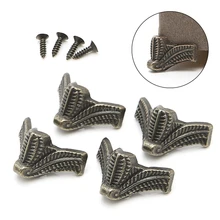 4x Vintage Jewelry Box Wooden Case Decorative Feet Leg Metal Corner Protector Brackets M12 dropship