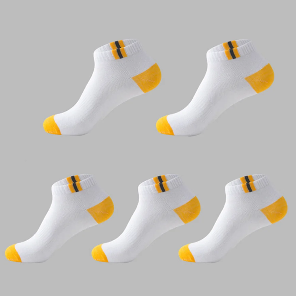 5 пар мужских носков на осень и лето, Классические дышащие хлопковые мужские короткие высококачественные носки, дезодорирующие мужские носки