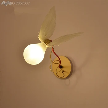 

New Modern Personality Angel Feather Wall Lamps Creative Adjustable Lights for Bar Bedroom Restaurant Living Room Lighting Decor