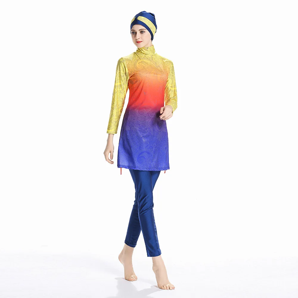 

2019 Large size Muslim Swimwear Islamic Women Modest Hijab Plus Size Swimsuit Islamic Hijab Islam Burkinis Wear Bathing Suit