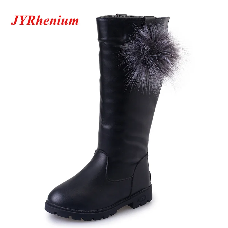

JYRhenium Child Snow Boots 1-6/7-12/13-16 Age baby girls boot toddler girl Warm autumn winter boots High Boots 2018 New Red Wine