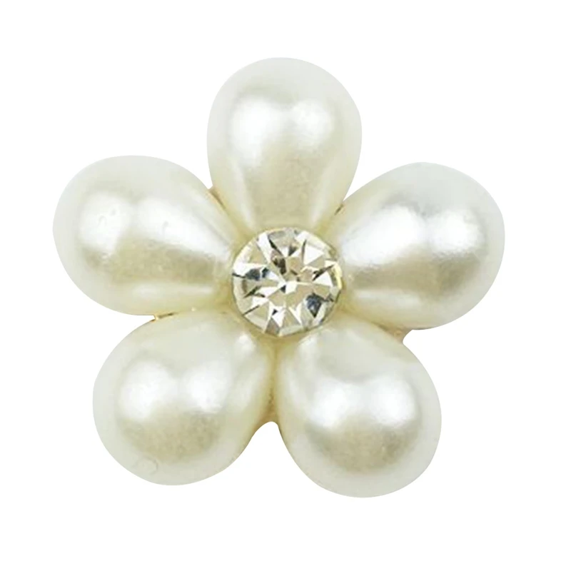

10 Pcs/ Pack 2018 New Fashion Sewing Craft 22 Mm Flower Round Cluster Crystal Pearl Button Lot Wedding Buckle Jewelry Craft