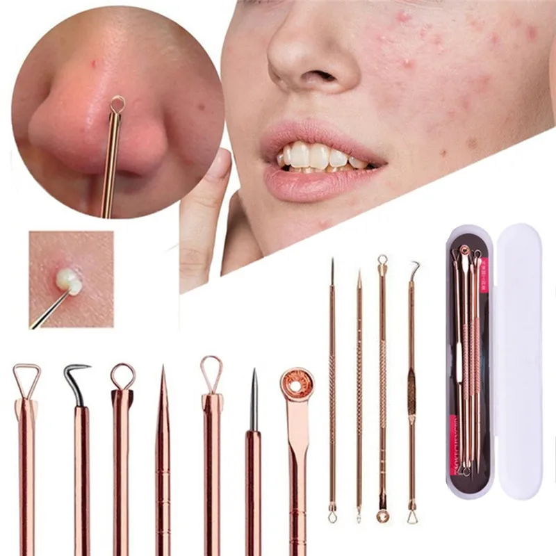 

4 Pcs/Set Acne Blackhead Removal Needles Stainless Pimple Spot Comedone Extractor Cleanser Beauty Face Clean Care Tools