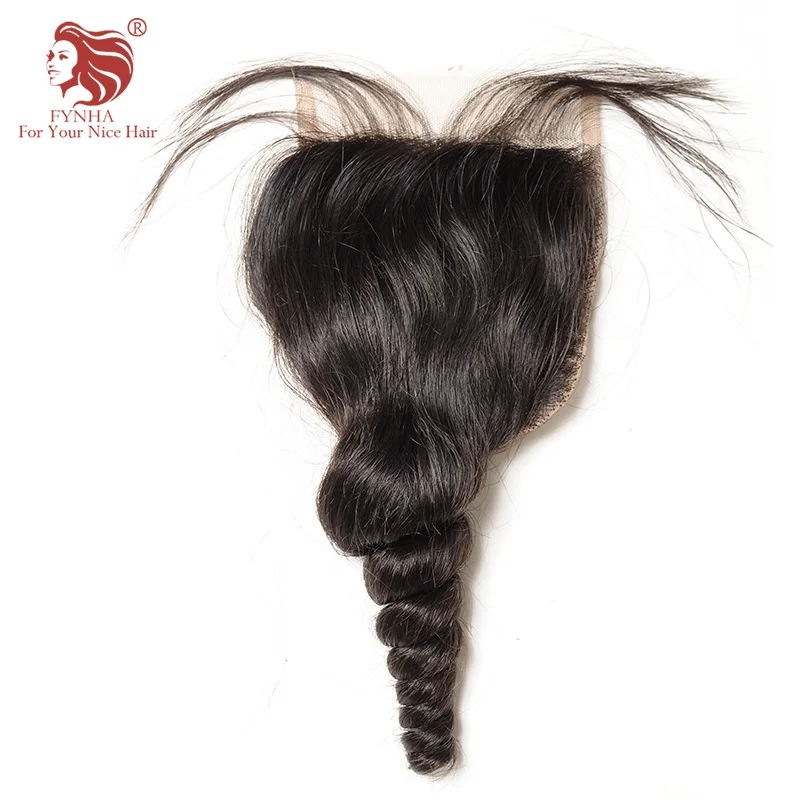 [FYNHA] 3 Bundles With a Lace ClosurePeruvian Virgin Hair Weave Loose Wave Human Hair Extensions