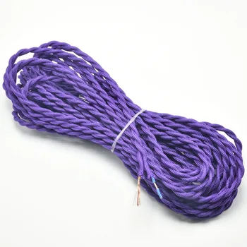 

2*0.75mm Vintage Lamp Cord Twisted Electrical Wire Purple Edison Pendant Light Lamp Wire Twisted Lamp Cord Textile Cable 10M/Lot