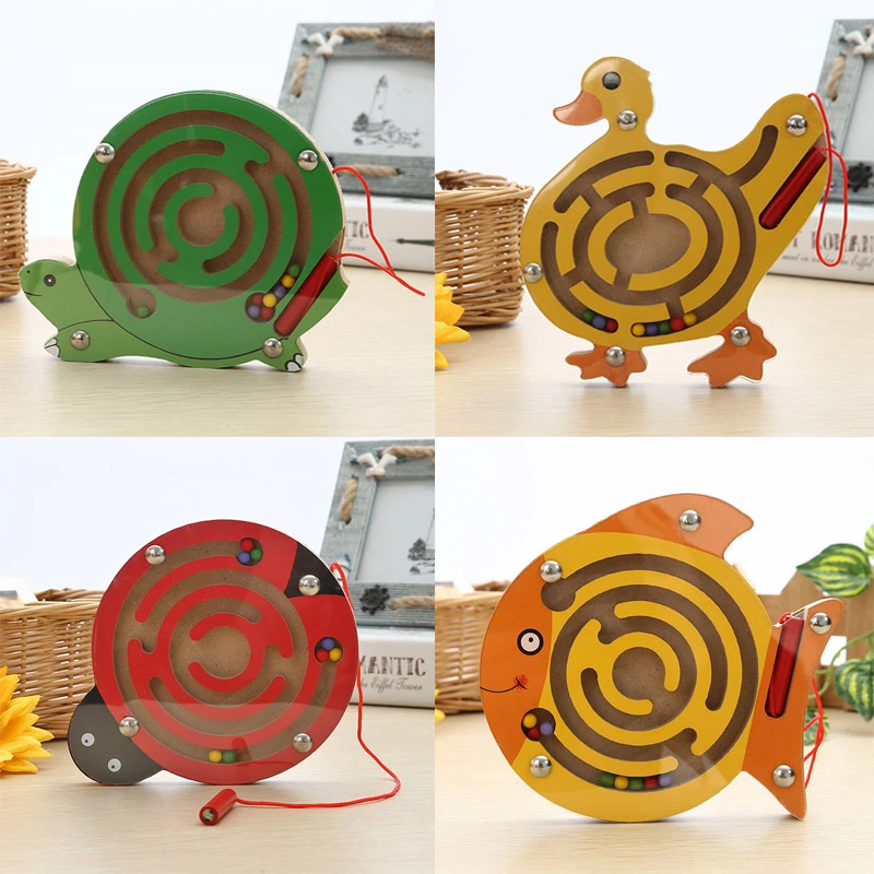 Jouets De Labyrinthe Magnetique Montessori Pour Enfants Jeu De Puzzle En Bois Activite Educative Precoce Accessoires De Planche Pour Bebe Occupe Aliexpress