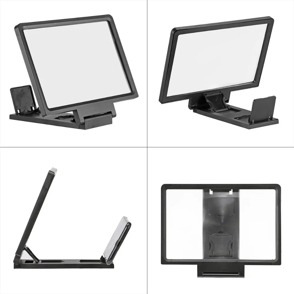  3D Smartphone Bildschirm Lupe Halter 184*155*7mm Schwarz Farbe Kunststoff Handy Halter Steht für ip