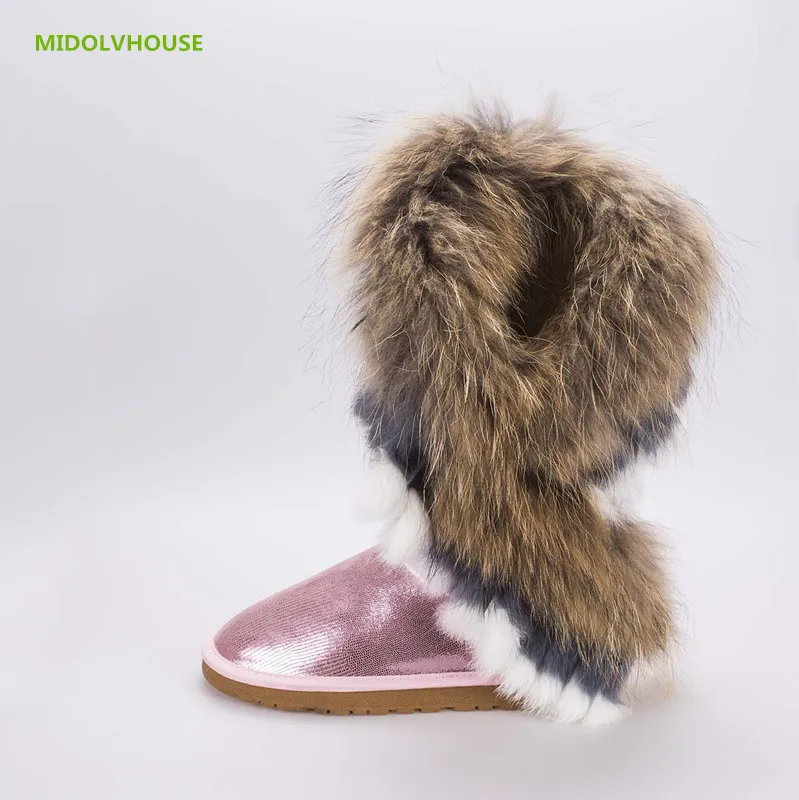 MIDOLVHOUSE  women fashion real fur  boots  boots  in winter real Printed leather  high quality snow  boots  sh mdv-1700011