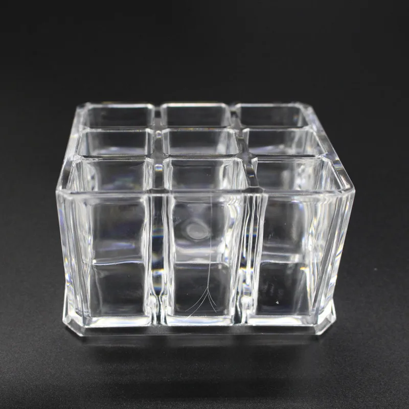 9 Grid Acrylic Cosmetics Organizer Brush Lipstick Holder Makeup Storage Corganizer Box For Cosmetics (8)