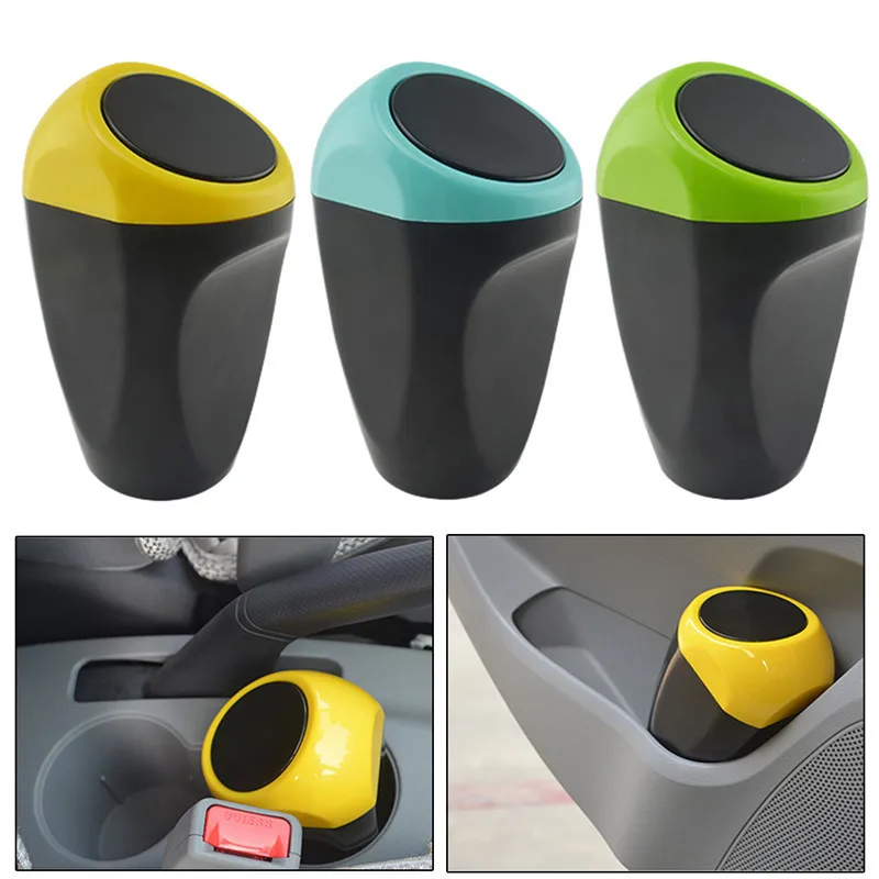 Innovative Mini Car Trash Bin Garbage Can Car Sundries Barrel on