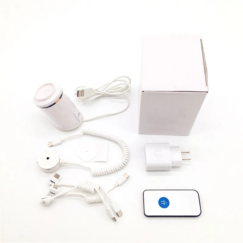 (30 set /lot )Remote Control Adhesive Fixed White Color ABS Material Alarming Mobile Phone Security Display Stand