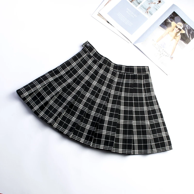 XS XXL девять цветов высокая талия трапециевидная Женская юбка Harajuku полосатые