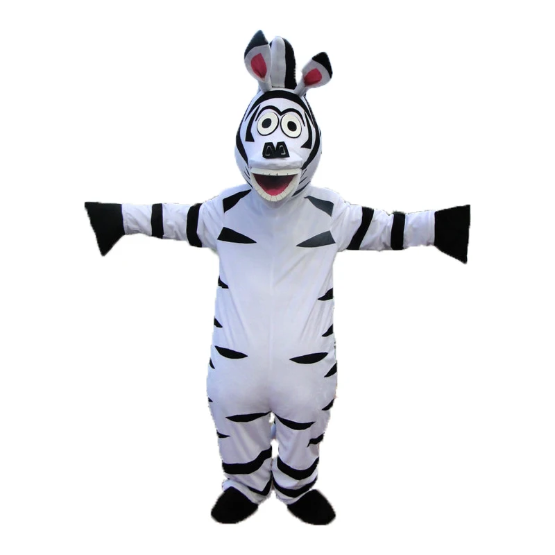 

Factory direct sale adult size in Madagascar Zebra Mascot Costume Fan & Helmet Free Shipping