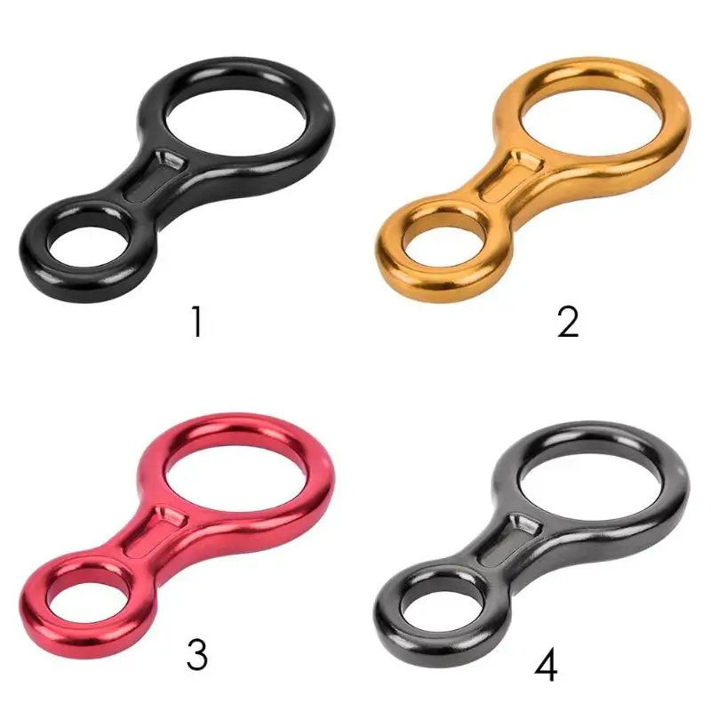 35KN 8 Shape Descender Outdoor Rock Climbing Carabiners Abseiling Downhill Safety Ring For Rock Climbing Equipment