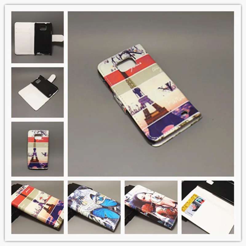 

Butterfly Flower Flag Designer Flip For Samsung Galaxy S2 SII GT I9100 Galaxy S2 Plus i9105 ,with 2 Card Holder fs
