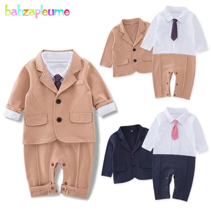 babzapleume Spring New Born Clothing Sets Baby Outfit Boys Clothes Fashion Coat+Long Sleeve Rompers Gentleman Jumpsuit BC1710-1 |