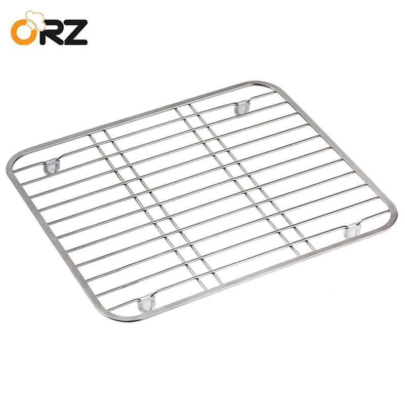 Us 9 79 58 Off Orz 304 Stainless Steel Sink Drainer Rack Multifunctional Kitchen Fruit Vegetable Dish Drying Rack Kitchen Sink Protector Grid In