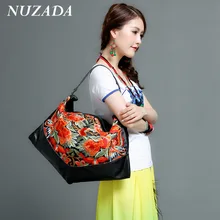 Marken NUZADA Frauen Damen handtasche Handtasche Tote Satchel Shoulder Messenger Crossbody Taschen Aus Echtem Leder stickerei sxd-015