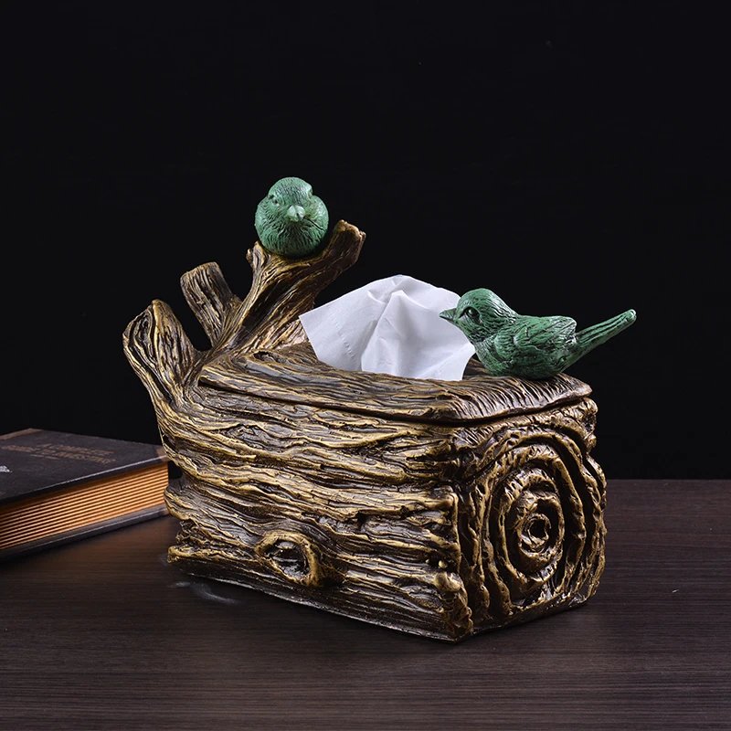 

Fun Vintage branch bird Pastoral Style shop office Tissue Box