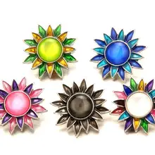 10 шт./лот, новая мода, Солнцезащитный цветок, кнопка, высокое качество, стразы, оснастка, ювелирное изделие, подходит для женщин, оснастка, браслет для подарка на Рождество