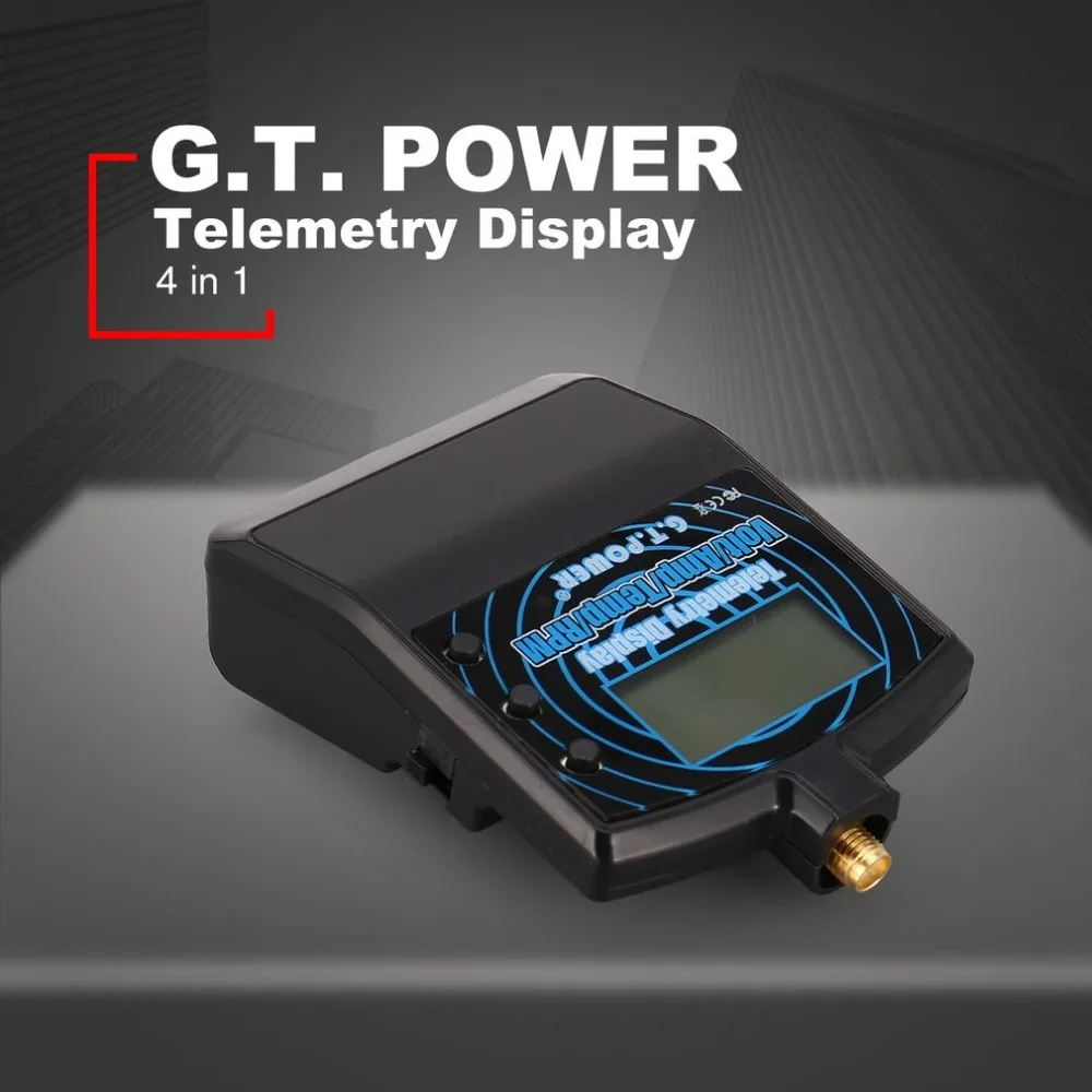 

GT Power Wireless Real-time Monitor Multi Function 4 in 1 Telemetry Display Voltage Current Alarm Temperature Rpm