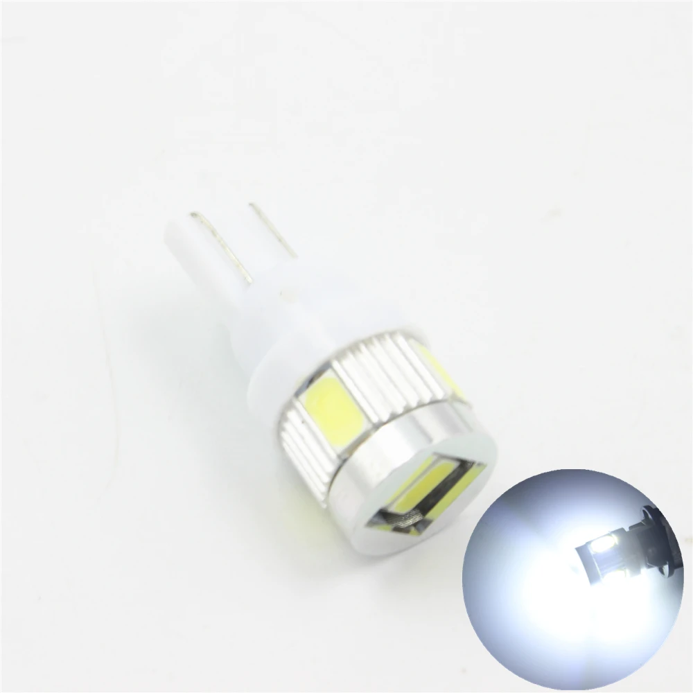 

2Pcs T10 W5W 194 168 6 SMD LED High Power 2835 Chip White Car Auto License Reading Work Plate Lights Source Bulbs Lamp DC12V