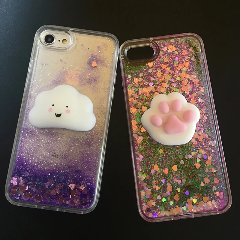 Case for iPhone X 6s 5 SE Case 3D Soft Silicone Cat Squishy Kneading Silicon TPU Phone Case Cover for iPhone 6P 7P 7 8P (6)