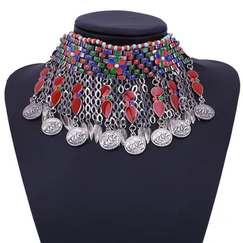 

Exaggerated coin tassel necklace New big necklace necklace Sexy clavicle chain necklace