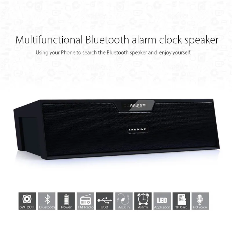 Abuzhen Bluetooth динамик портативный Altavoz беспроводной 10 Вт Hifi USB TF будильник стерео