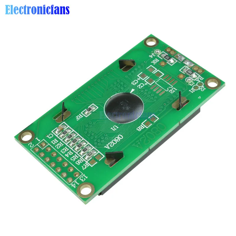 Желтый 0802 ЖК-дисплей 8x2 персонажа ЖК-дисплей Дисплей модуль 5V LCM для Arduino Raspberry pi