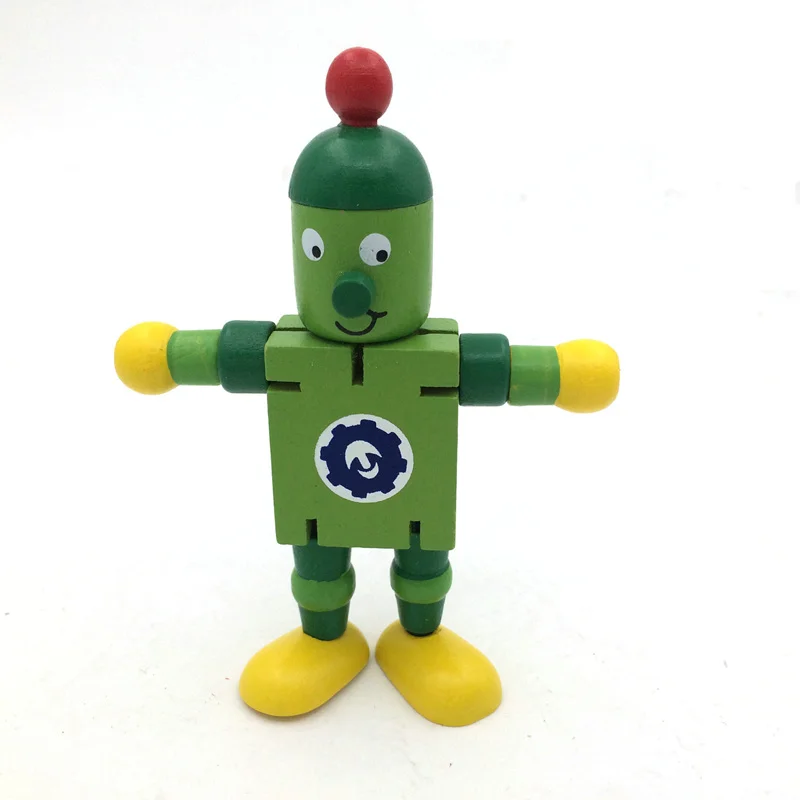 Model Building Figurines Early Educational Toys Wooden Elastic Robot Post Blocks Dolls Children's Birthday Gift Christmas Figure (2)