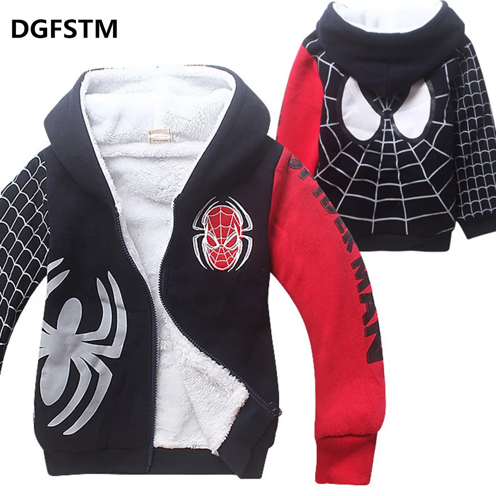 New Boys Winter Warm Long Sleeves Jacket Fashion Spiderman
