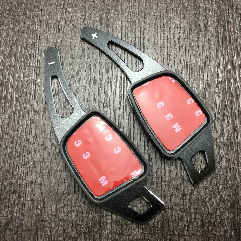 2pcs Black Steering Wheel Aluminum Paddle Shift Extension