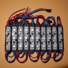 20 штук/строка DC12V WS2811 LED полноцветный пиксель модуль с 180 градусов светодиоды на светодиодов, IP68, 0.72 Вт; черный корпус