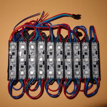 

20pcs/string DC12V WS2811 LED full color pixel module with 180degree leds on leds,IP68,0.72W;black case