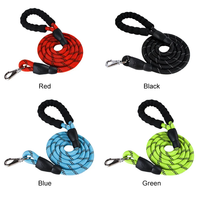 

150cm Strong Dog Leash with Comfortable Padded Handle and Highly Reflective Wires for Medium and Large Dogs for Puppy Dog Tag