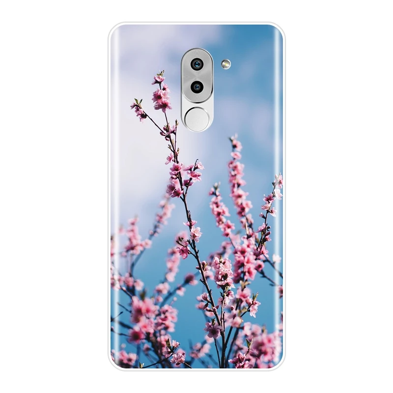 Задняя крышка для Huawei Honor 4X 5A 5X 6 6X мягкий силиконовый чехол с розовым цветком