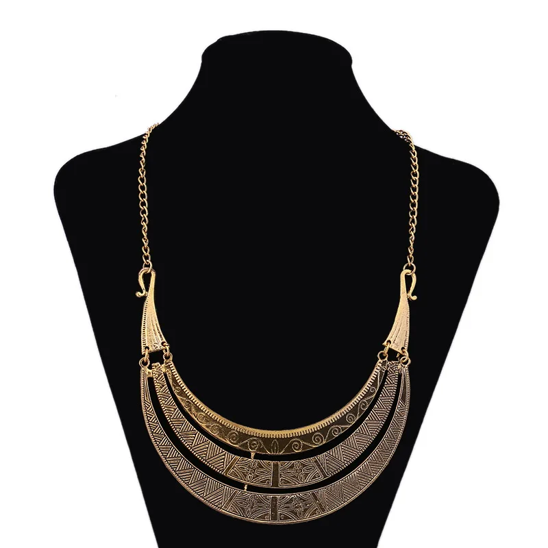 Винтажное ожерелье Бохо богемное большое ожерелье большое массивное Макси ожерелье Модные аксессуары этнические панк стильные трендовые ювелирные изделия