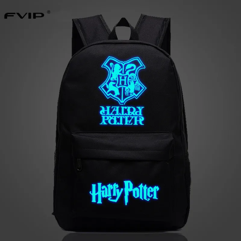 

FVIP New Arrival Fashion Noctilucent Backpack Anime Harry Potter Luminous Teenagers Laptop Bag School Backpack