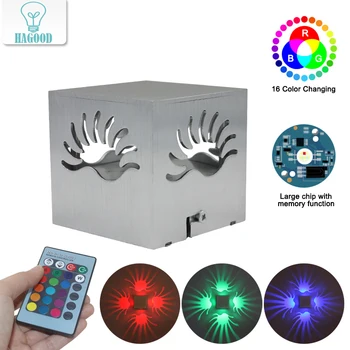 

3W LED Palm Night Light with 24Keys Remote Controller Adjustable Luminous Brightness for Home Bedside Decoration Lamp AC85-265V