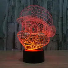 Бесплатная доставка USB зарядка изменение цвета Nintendo мультфильм игры 3D супер марио из светодиодов ночник из многоцветной ночника