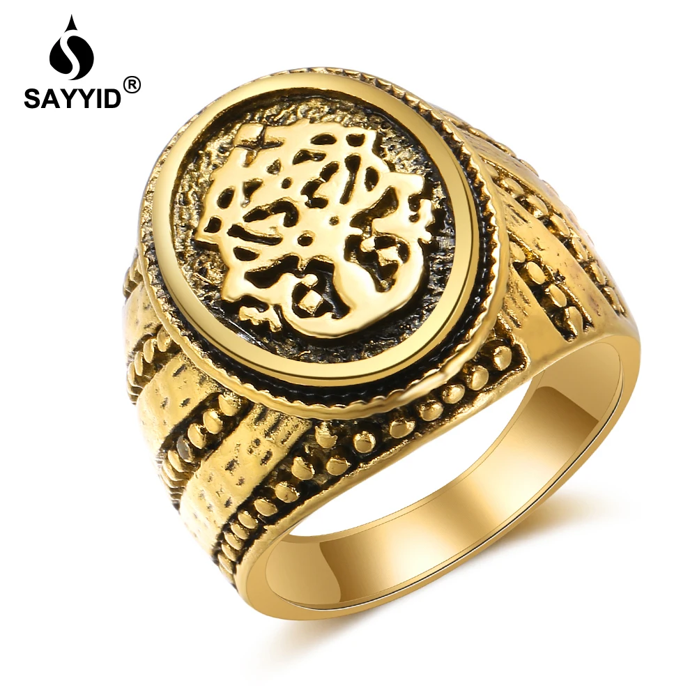 

SAYYID New Brand Design Statement Jewelry Ring for Women Ancient Gold / Ancient Silver Ring Trendy Fashion Ethnic Ring Gifts